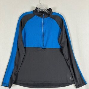 Women RBX Performance 1/2 Zip Pullover Jacket Shirt Athletic Blue & Black XL